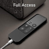 Fintie Protective Case for Apple TV 4K/ HD Siri Remote (1st Gen) - Honey Comb Lightweight Anti Slip Shockproof Silicone Cover for Apple TV 4K 5th 4th Gen Siri Remote Controller, Black