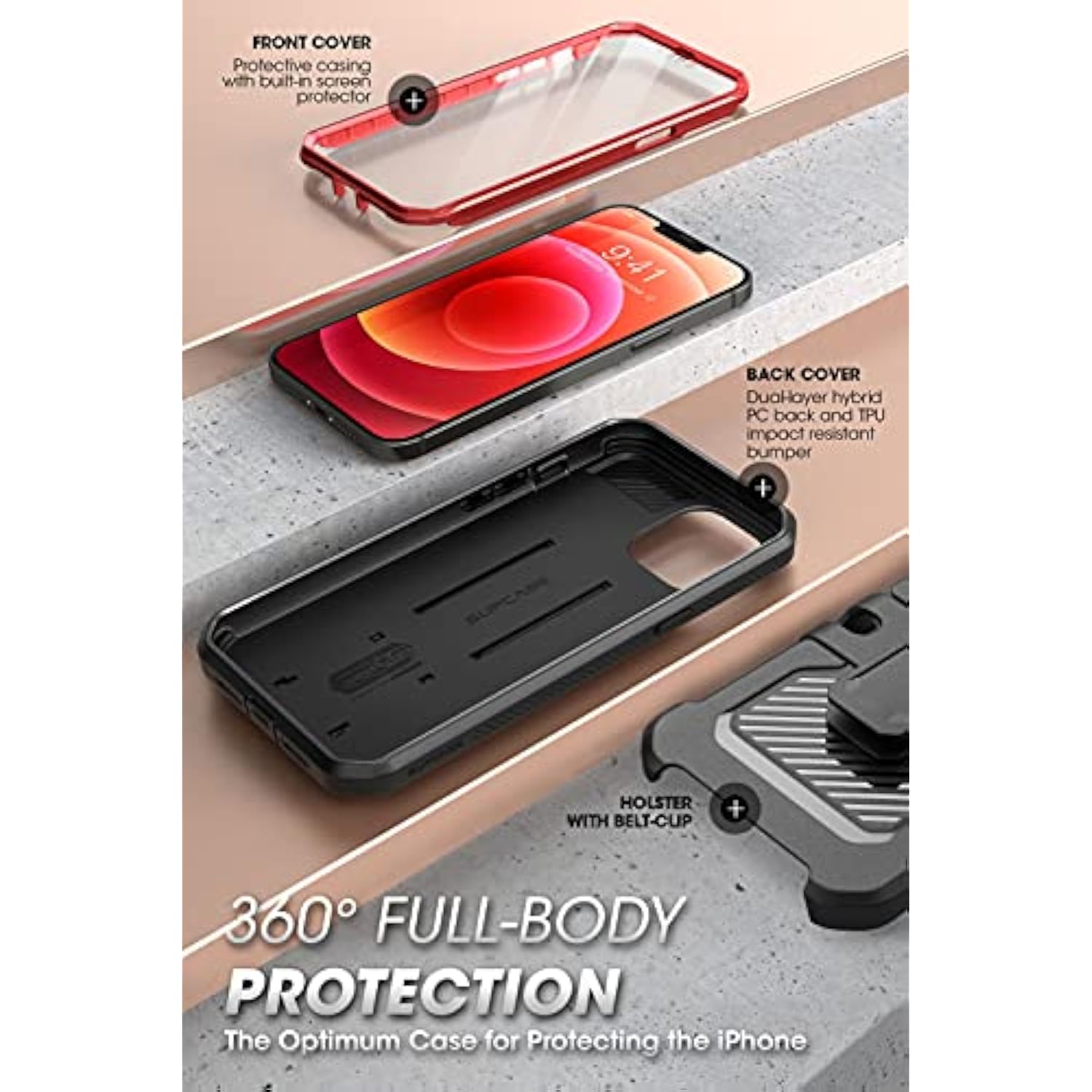 iPhone 13 Pro Max Built-in Screen Protector Case