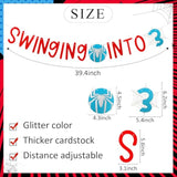 Swinging Into 3 Banner For 3 Year Old Boys Spider Theme Birthday Decorations Decor, Happy Birthday Party Supplies