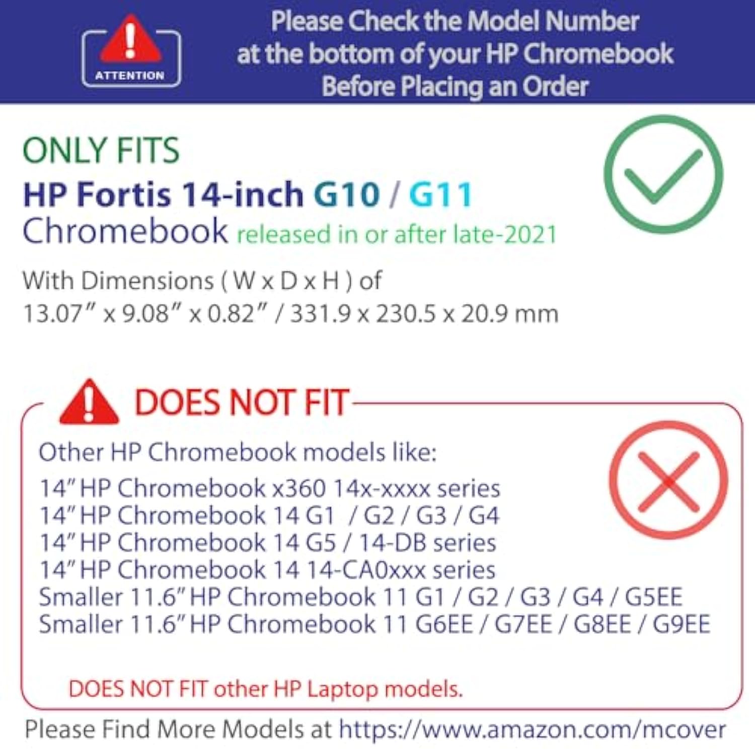 mCover Case ONLY Compatible for 2021~2024 14" HP Fortis 14-inch G10 / G11 Chromebook Laptop Computers (NOT Fitting Any Other HP Models) - Purple