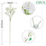 15 Pcs Babys Breath Artificial Flowers Fake Babys Breath Flowers Artificial Bulk White Gypsophila Bouquets Real Touch Faux Flowers For Wedding Floral Arrangement Party Home Decoration