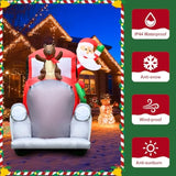 Christmas Inflatable 6Ft Santa Claus Outdoor Decorations Blow Up Gift Truck With Presents & Squirrel Lighted Xmas Car Ou