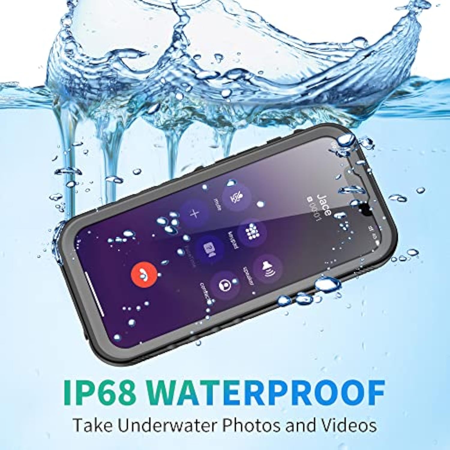 For Iphone 13 Waterproof Case, Built-In Shockproof Dustproof Screen Protector, Ip68 Underwater Full Body Sealed Dropproof Protective Cover For Iphone 13 6.1 Inch (Black)