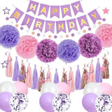 Champagne Gold Beige Birthday Decorations With Happy Birthday Banner Paper Fans Tissue Paper Pompoms Paper Tassel Hanging Swirl Circle Dot Garland Neutral Party Decor (Champagne Gold)