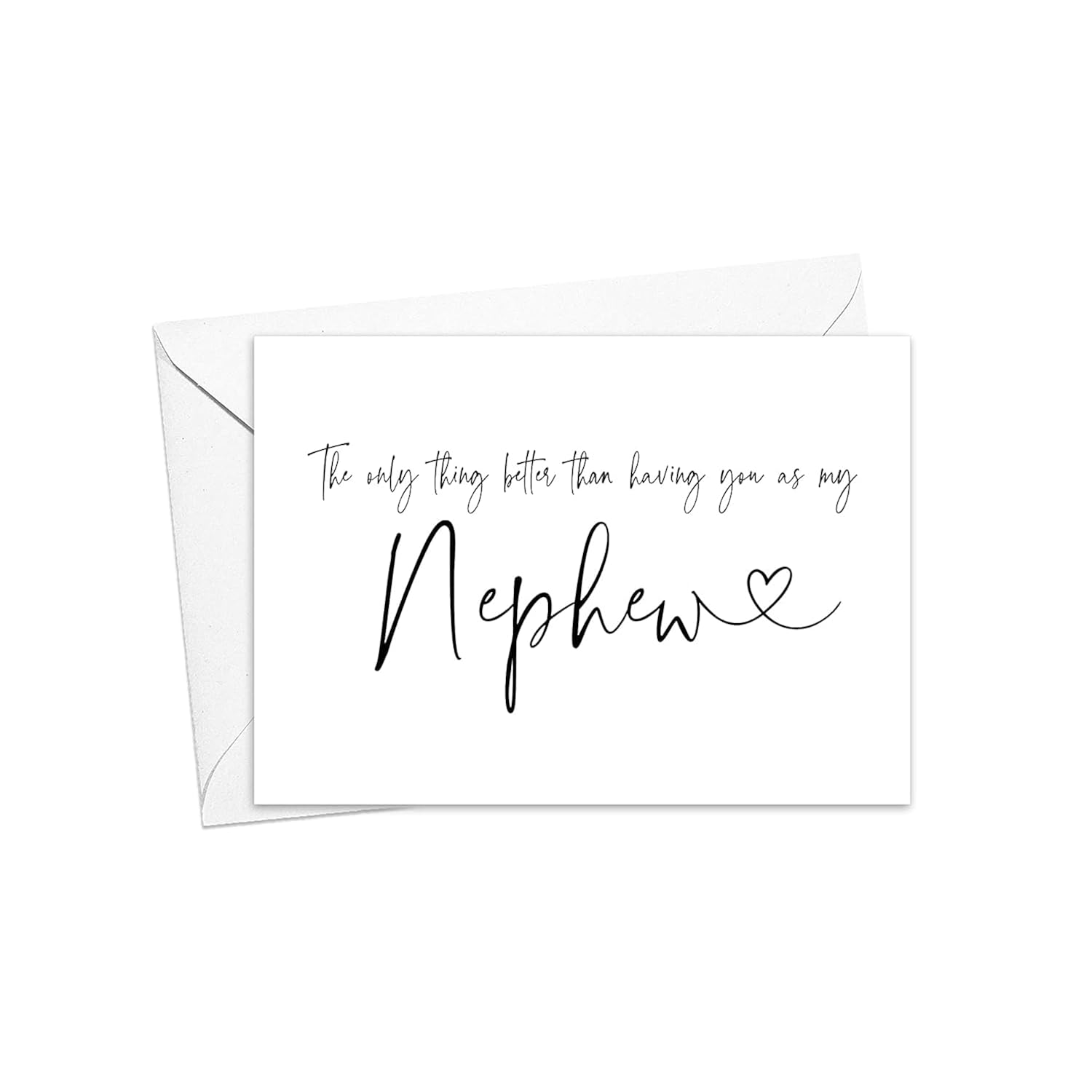 Pregnancy Announcement Card For Nephew, New Baby Reveal For Nephew From Aunt And Uncle, New Big Cousin Baby Announcement, Baby On The Way (Nephew W Heart)