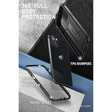 i-Blason iPhone 14 (2022) / iPhone 13 (2021) 6.1 inch Case with Built-in Screen Protector, Kickstand Belt Clip [Armorbox] 360 Degree Shockproof Protection (Black)