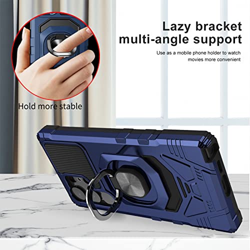 Phone Case For Samsung Galaxy S25 Ultra 5G, S25 Ultra Screen Protector, Ring Kickstand For Magnetic Car Mount, Heavy Duty Shockproof Protective Rugged Cell Phone Cover-Rose Gold