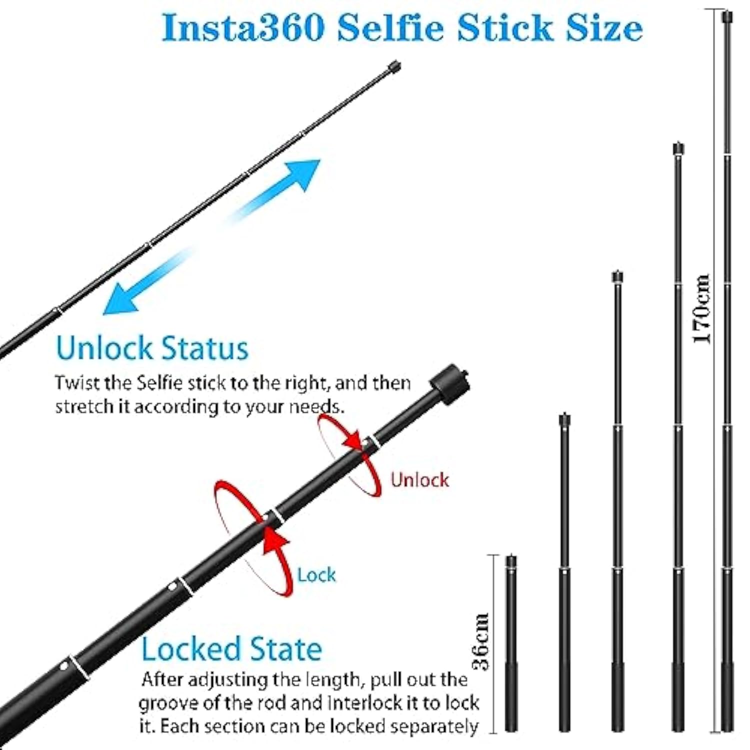 Motorcycle Bike Handlebar Double Clamp Mount And 67Invisible Selfie Stick For Insta360 X4/X3/X2/Xone/Go2/3 Action Camera