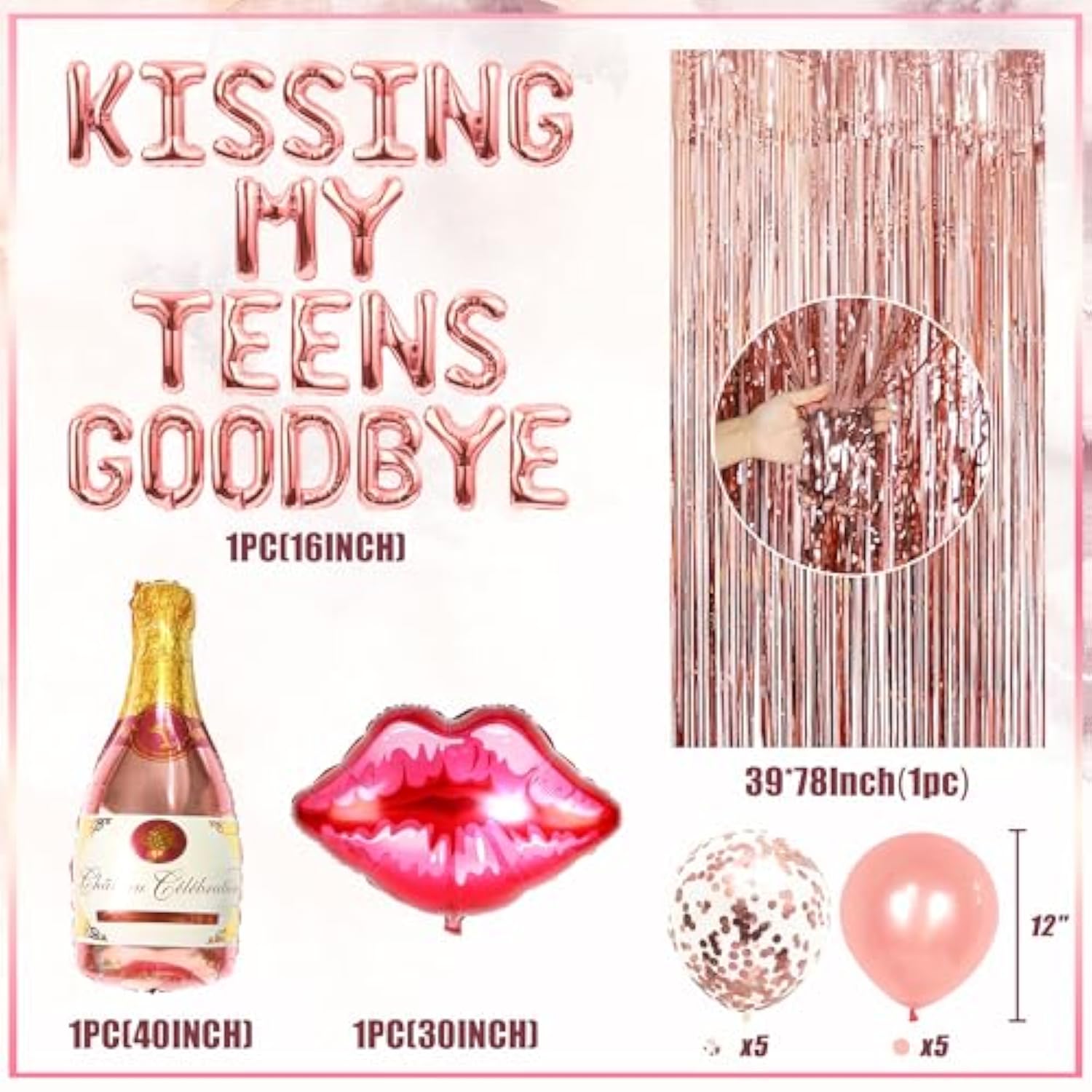 Luxury Kissing My Teens Goodbye Balloon Banner Birthday Party Balloons 20Th Birthday Party Decor Twenties Birthday Party Decorations