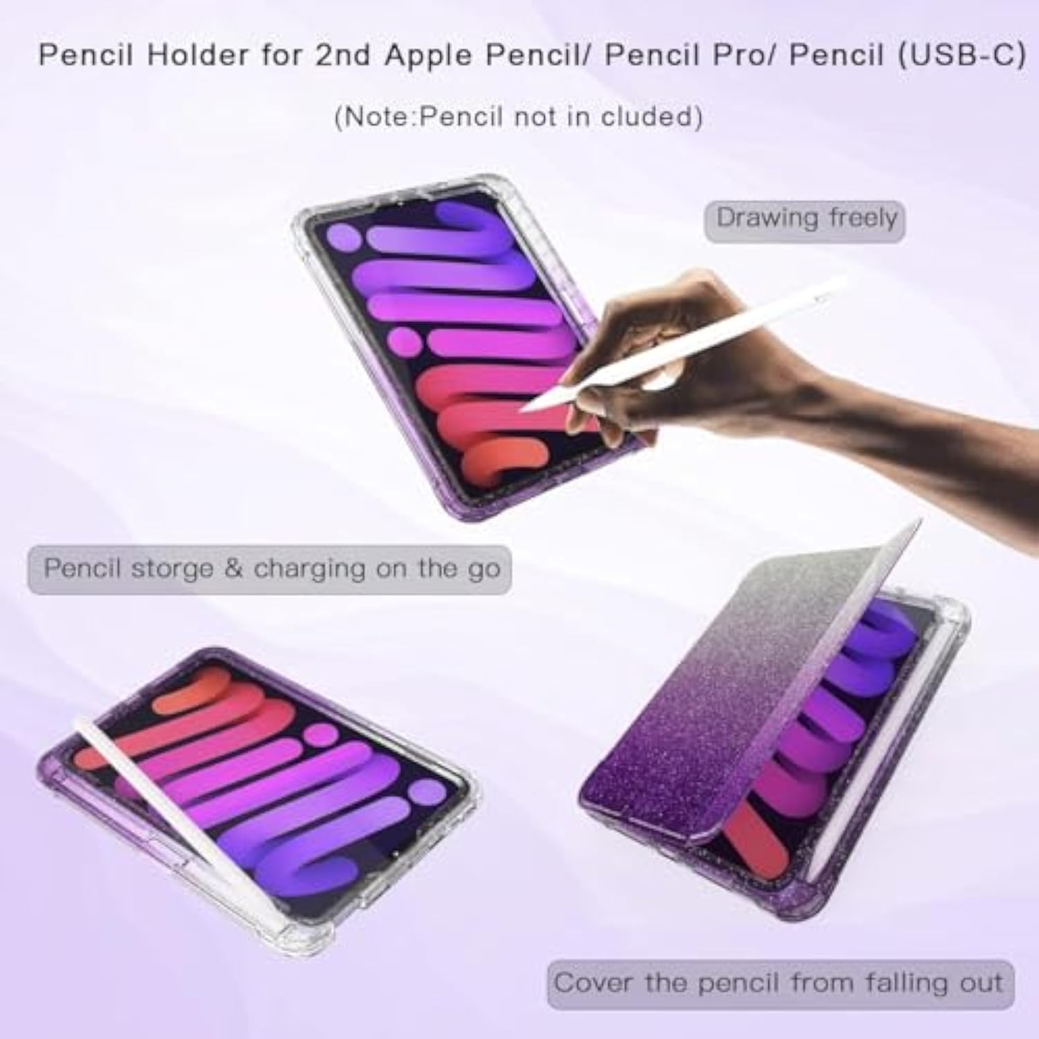 Ipad Mini 6Th Generation Case, Ipad Mini 6 Case 2021 With Pencil Charging Hold
