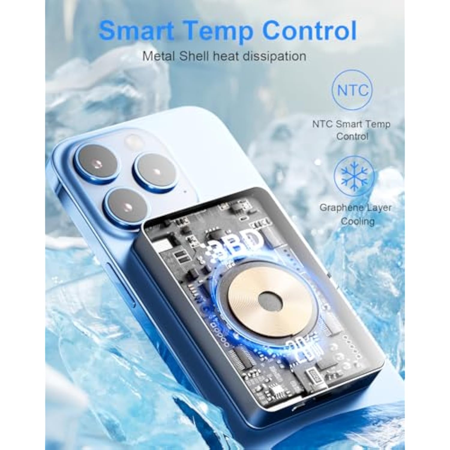 Magnetic Power Bank For Iphone,12000Mah Magsafe Battery Pack With 20W Fast Charging,Slim Magsafe Power Bank Usb C In&Out,Wireless Portable Charger For Iphone 16/15/14/13/12 Series 1 Pack