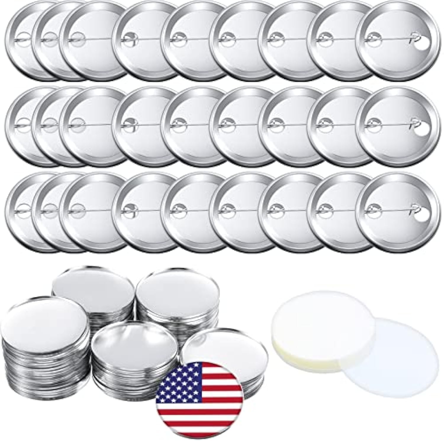 150 Pcs Round Button Parts Blank Button Making Supplies Metal Button B