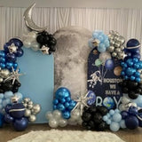 Metallic Blue Balloons Arch Kit, 100 Packs Different Sizes 12 10 5 Inches Blue Balloon Garland Arch Kit, Chrome Blue Balloons For Graduation Baby Shower Birthday Wedding Decoration