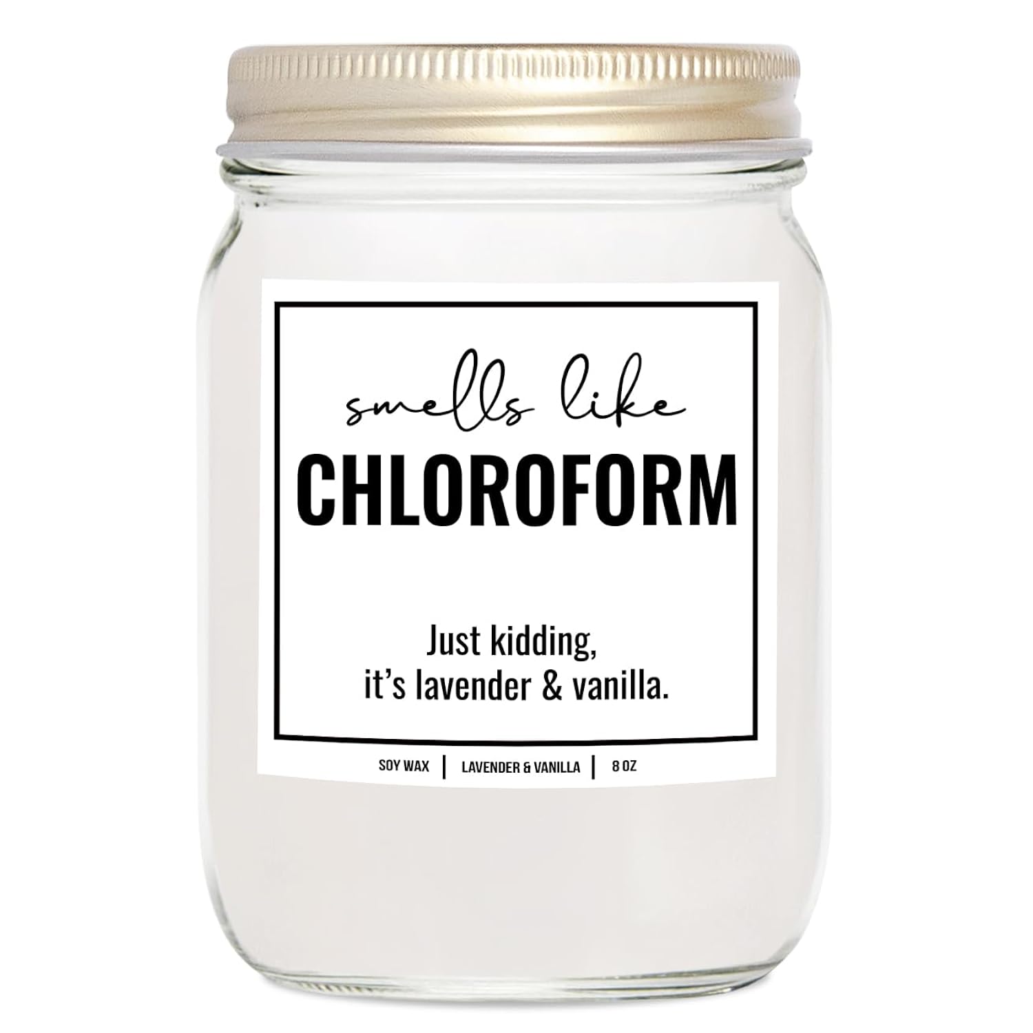 You Nique Designs Smells Like Chloroform Scented Candle, 8 Oz, True Crime Gifts For Women, Serial Killer Gifts For Women, Crime Junkie Merch, All Natural Soy Vegan Candles (Lavender & Vanilla)