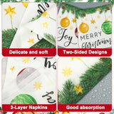 50 Pcs Christmas Paper Napkins 3-Ply Xmas Ball Disposable Luncheon Party Napkins 2-Sided Merry Christmas Joy Paper Napkin For Xmas Holiday Kitchen Party Supplies