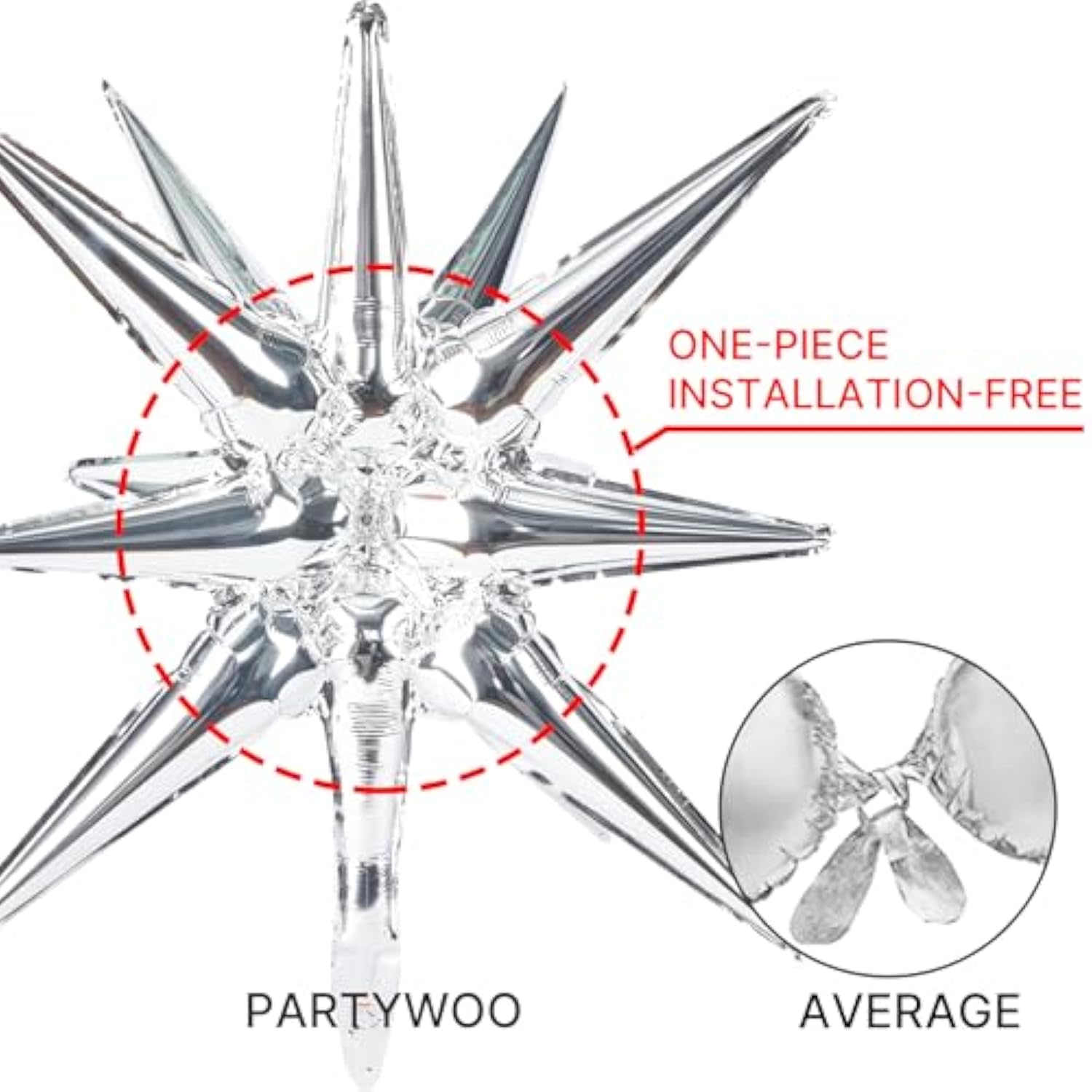 Metallic Silver Balloons 110 Pcs Different Sizes 18 12 10 5 Inch Pack 22 Inch Silver Starburst Spike Star Foil Balloon Arch Kit Garland For Graduation Birthday Party Decorations Silver-G102