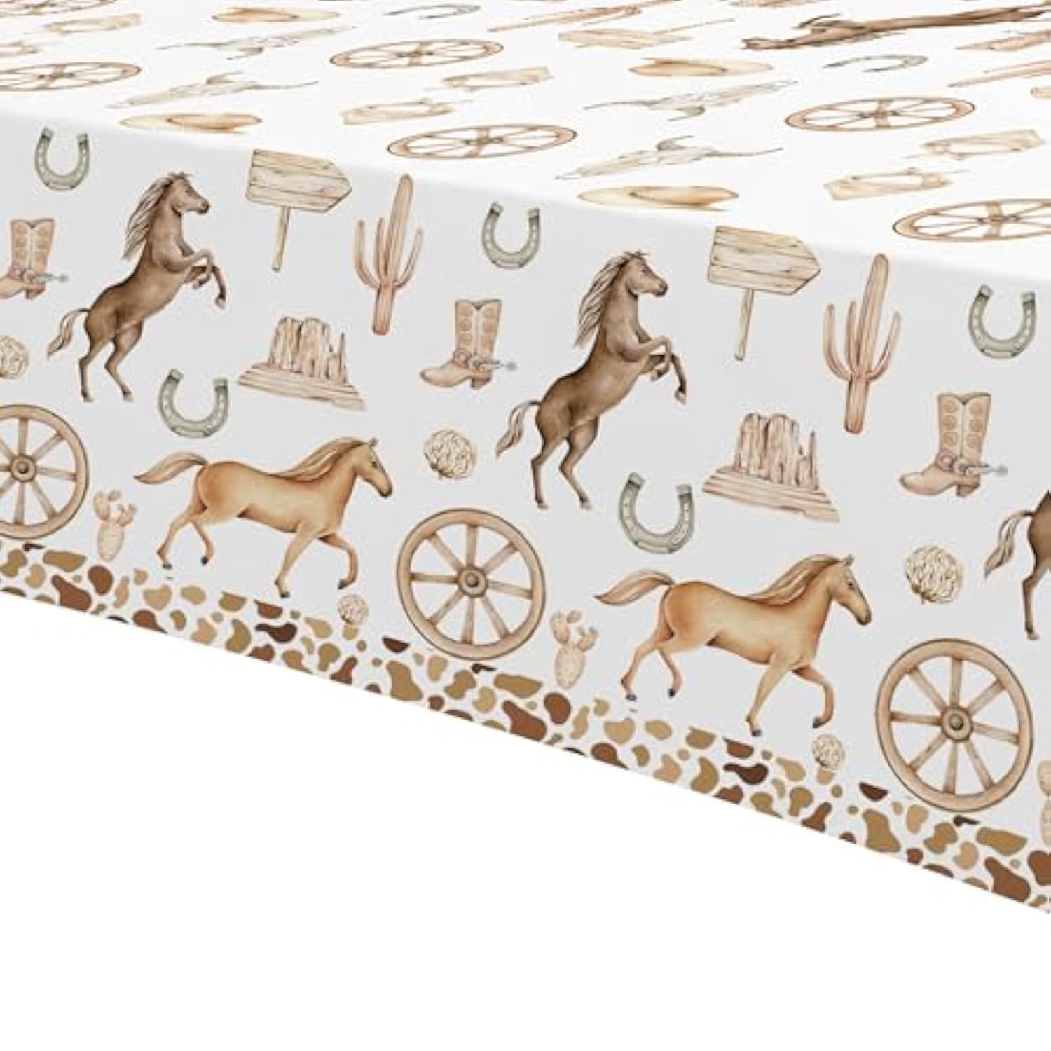 Western Cowboy Party Decorations Tablecloth - Disposable Wild West Cowboy Birthday Party Supplies Table Cover, Western Rodeo Cowboy Birthday Baby Shower Table Cloth - 3 Pack (54In X 108In)