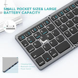 Foldable Bluetooth Keyboard With Touchpad - Portable Wireless Keyboard With Holder, Rechargeable Full Size Ultra Slim Pocket Folding Keyboards For Android Windows Ios Tablet & Laptop