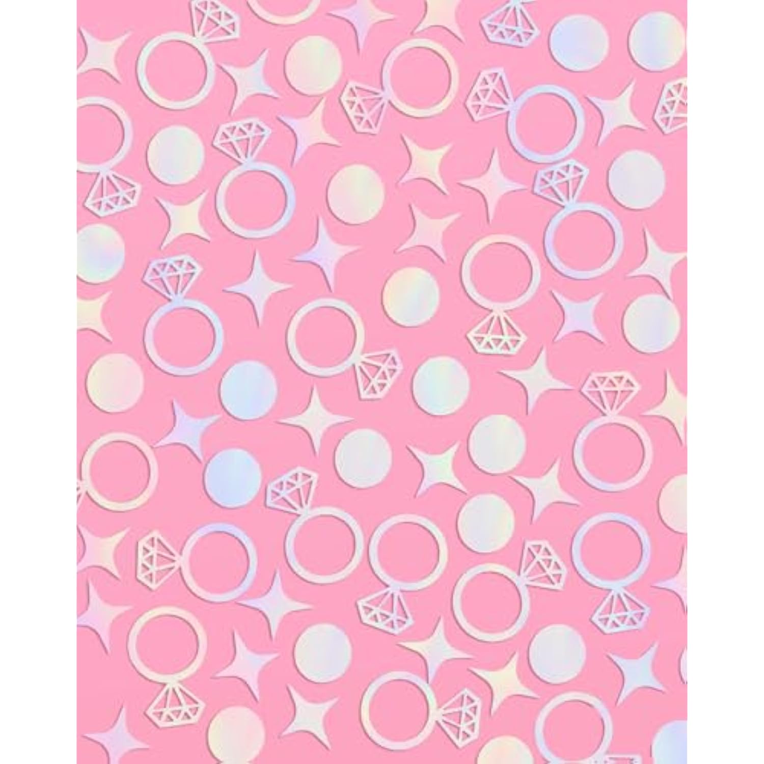 Bachelorette Party Iridescent Foil Confetti - 200 Pc | Engagement Party Decoration, Diamond Ring Table Decor, Bride To Be Bridal Shower Supplies, Engaged Era Decor