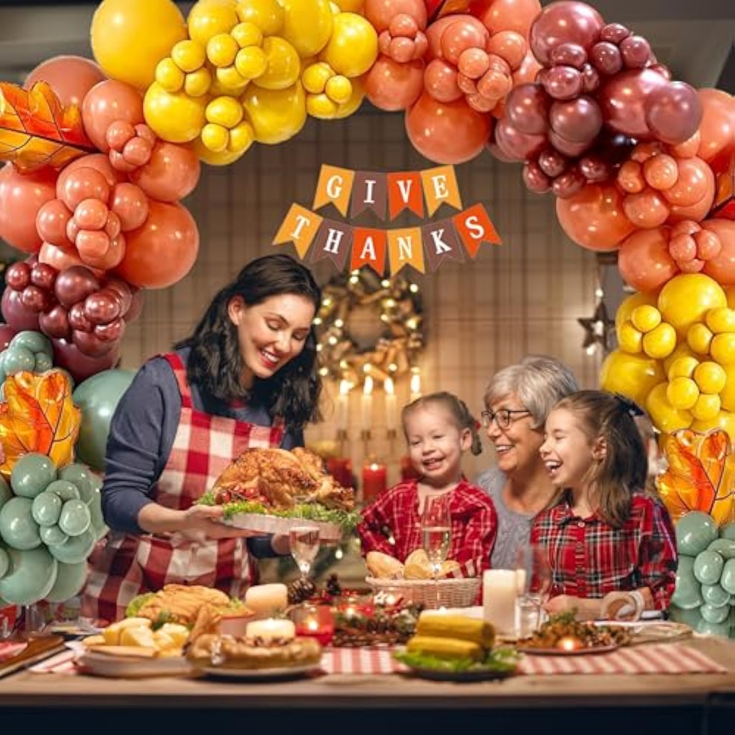 Fall Balloon Garland Arch Kit 129Pcs Burnt Orange Burgundy Sage Green Party Decor