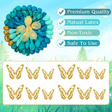168Pcs Teal Balloons Garland Arch Kit, Double-Stuffed Dark Teal Blue Turquoise Metallic Gold Green Balloons With 12Pcs Butterfly For Birthday Wedding Baby Shower Party Decorations