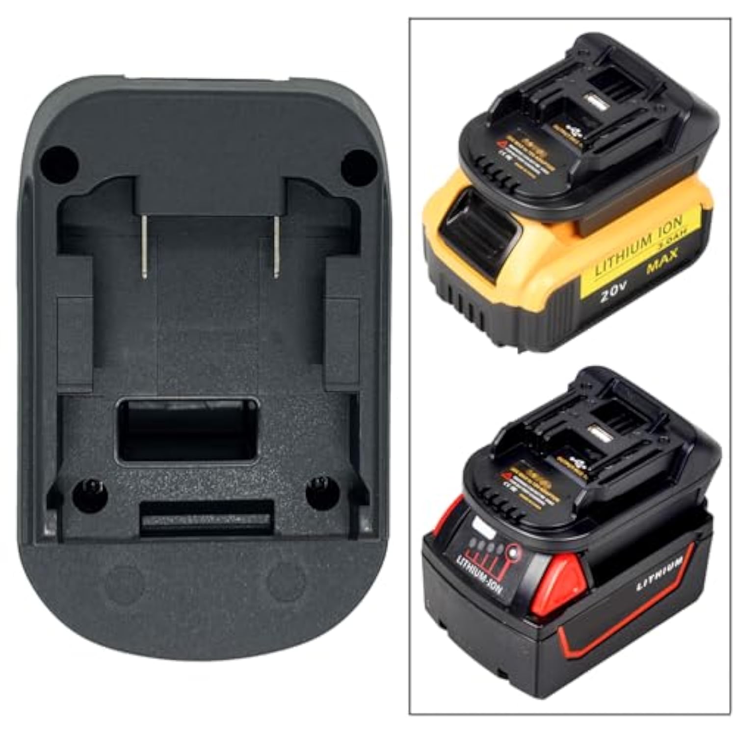 Adapter to Use Dewalt 20V or Milwaukee 18V Batteries with Makita 18V Tools