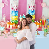 4Pcs Gender Table Cloths - Rectangular Pink And Blue Tablecloths For Gender Reveal Decorations, Boy Or Girl Party Supplies, 51 X 86.6 Inch