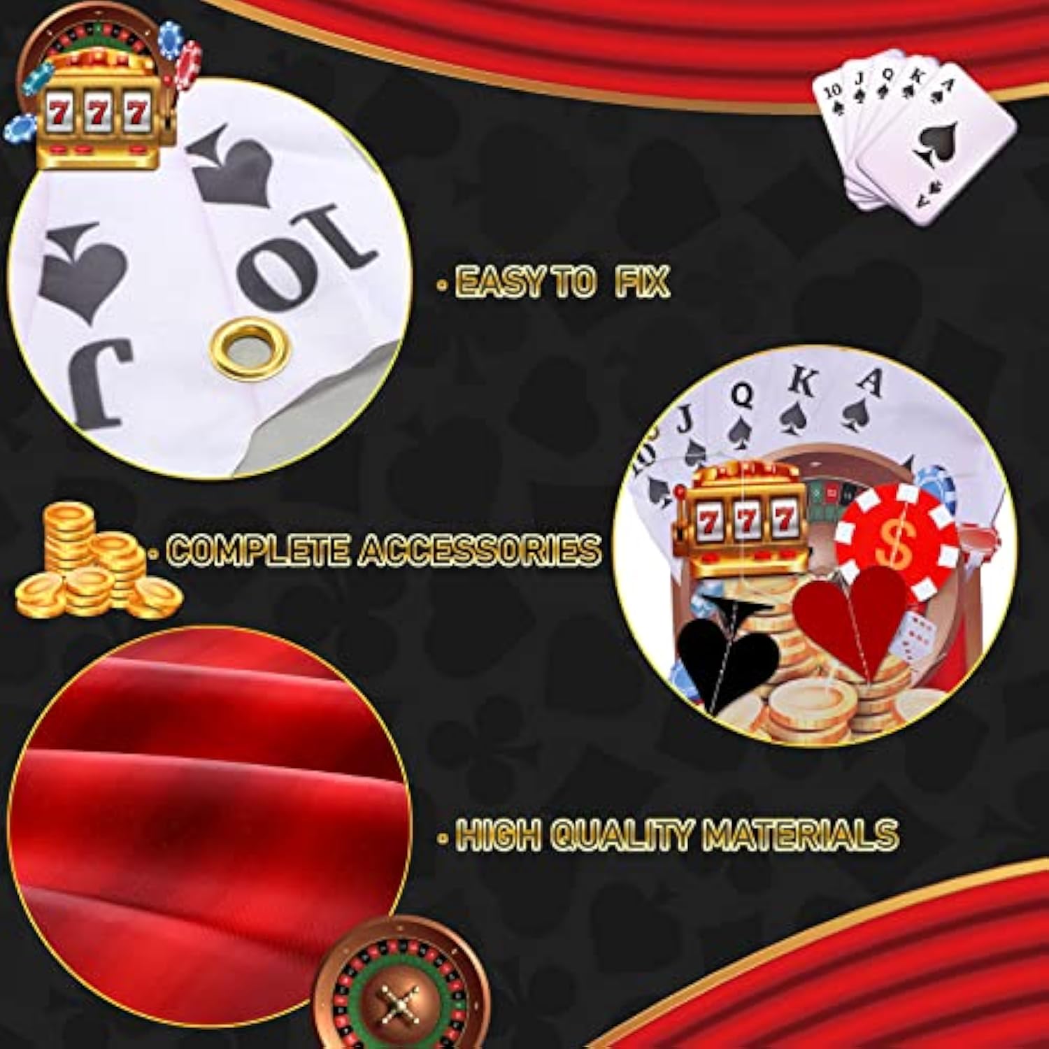 12 Ft Casino Theme Party Decorations Vegas Poker Birthday Hanging Decors Las Vegas Night Decorations Casino Ceiling Decors Hanging Banner With 24 Paper Garlands Gamble Theme Party Supplies