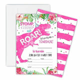 Stomp?Chomp & Roar? Birthday Invitations, Dinosaur Dino Party Invite Cards For Boys & Girls - 20 Jungle Dinosaur Theme Fill-In Invites With Envelopes, Party Favor & Decorations - 32