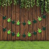 2 Pieces Pot Leaves Felt Banners Pot Leaf Weed Shaped Banners Green Weed Leaves Marijuana Decorations For 420 Party Home Supplies
