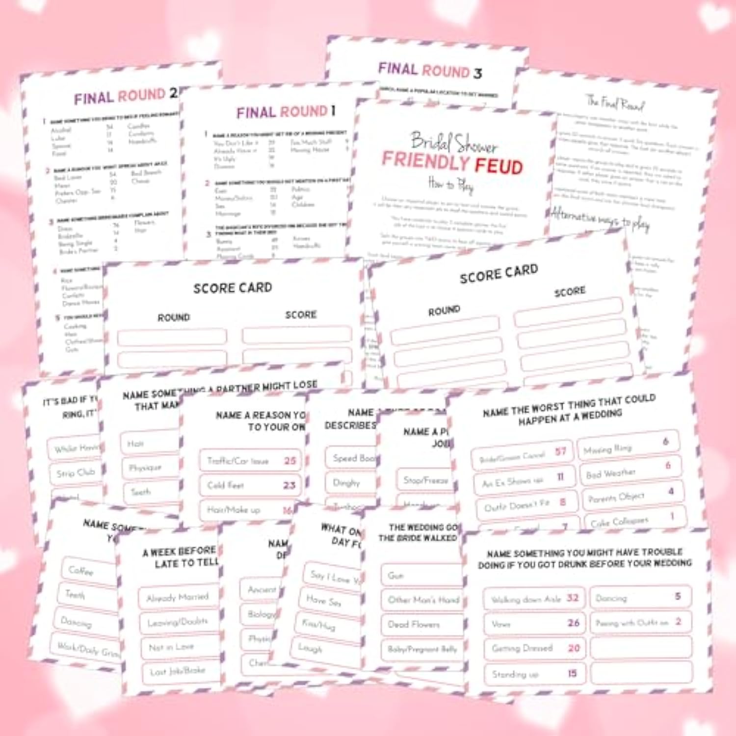 Bridal Shower Friendly Feud Game With 2 Answer Buzzers, Wedding Feud Cards For Family Game Night Fun Trivia Quiz For Bachelorette Party Family Guests Bridemaids