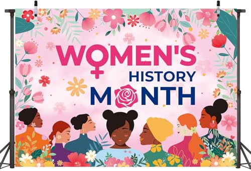 Women's History Month Backdrop 7x5FT National Womens Day Banner Decorations Background March Womens Day Pan Afro African American Festival Photography Supplies