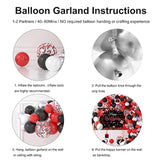 Red And Black Birthday Decorations, Red Black White Silver Balloons Ar