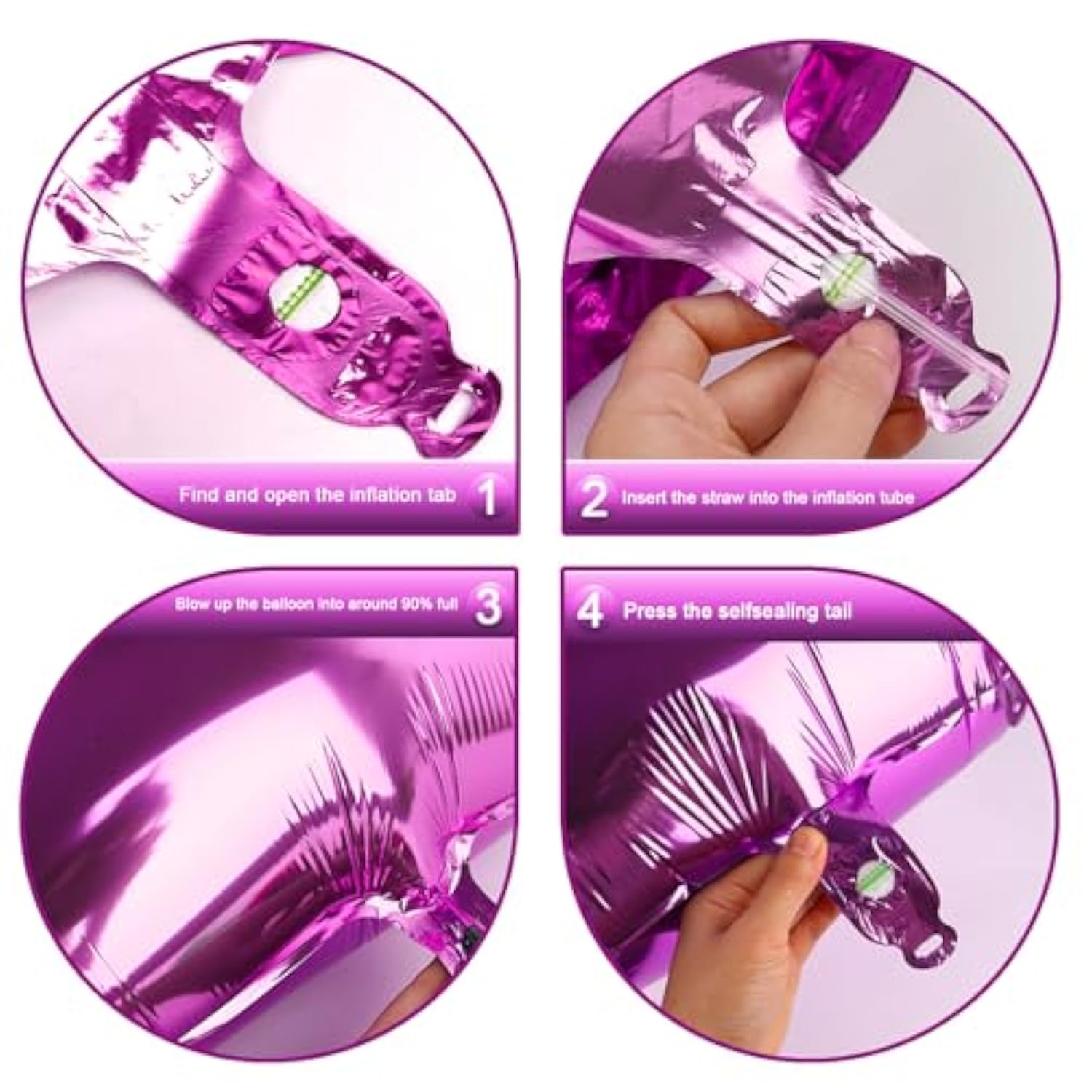 40-Inch Rosy Purple Foil Number 8 Balloon for Birthday and Party Celebrations