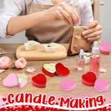 12 Pack 2Oz Valentine'S Day Heart Tins With Lids Bulk Heart Candle Jars Valentine Candle Containers, Heart Shaped Boxes For Candy, Metal Tin Boxes For Candle Making Gifts (Red, Pink)