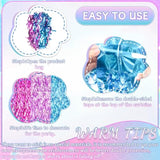 3 Pack Wavy Foil Fringe Curtain, Pink Purple Blue Streamers Water Beach Backdrop For Mermaid Theme Birthday Decorations Under The Sea Party Decorations, Summer Holiday Party, 3.3X6.6 Feet