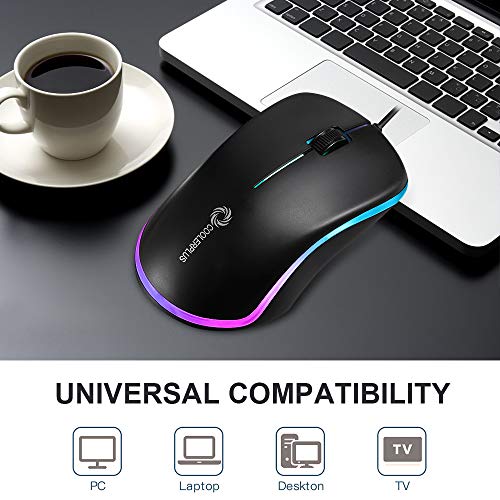 Fc112 Usb Optical Wired Computer Mouse With Easy Click For Office And Home, 1000Dpi, Premium And Portable,Compatible With Windows Pc, Laptop, Desktop, Notebook (Black)