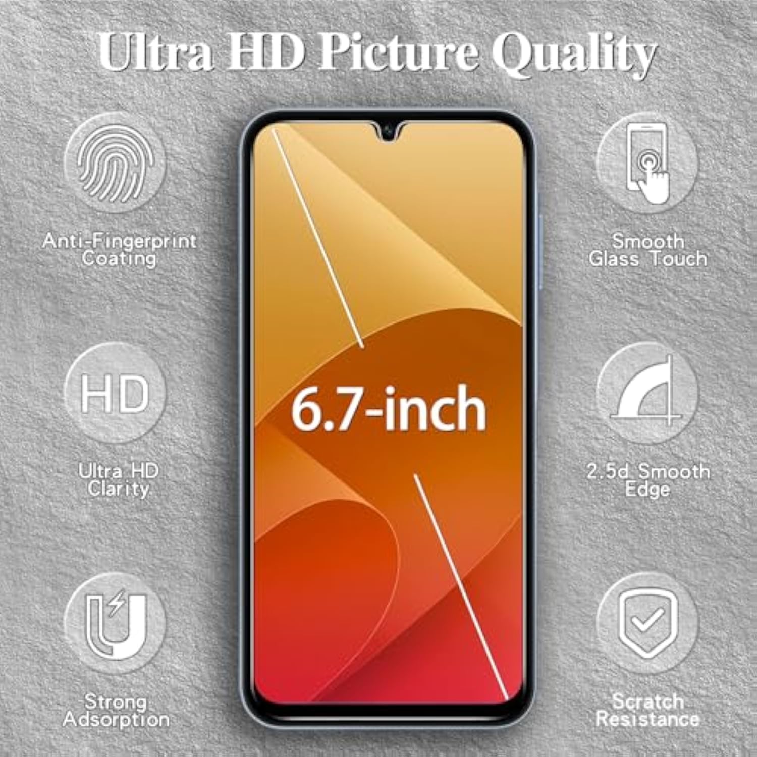 [3 Pack] Privacy Screen Protector For Samsung Galaxy A16 5G, Anti-Spy Tempered Glass, Anti-Scratch, Bubble Free, 9H Hardness, Ultra Resistant, Case Friendly, Easy To Install