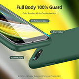 Iphone SE 7 8 3-in-1 Case With 2 Screen Protectors Slim Shockproof Alpine Green