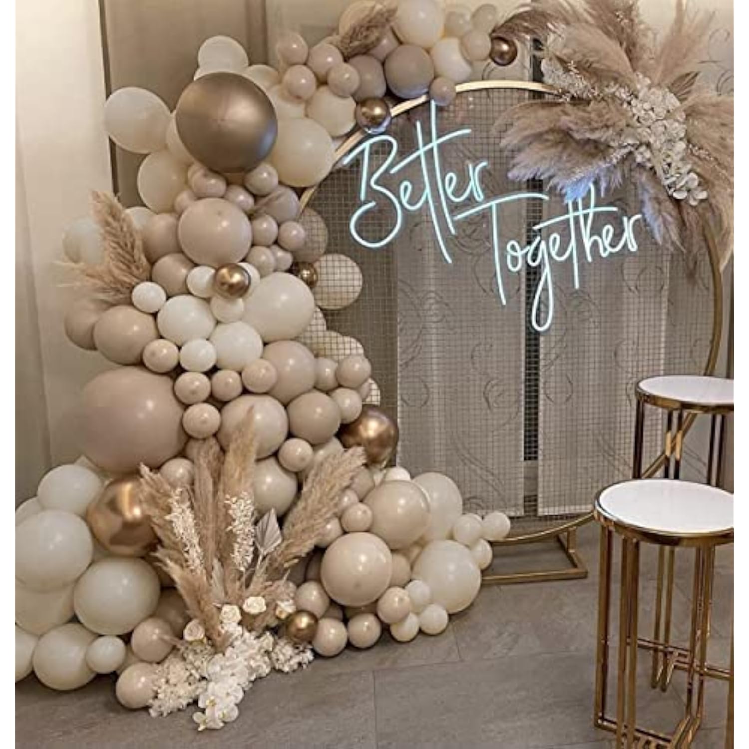 Boho Balloon Garland Kit 115PCS Beige White Sand Champagne Balloons for Party