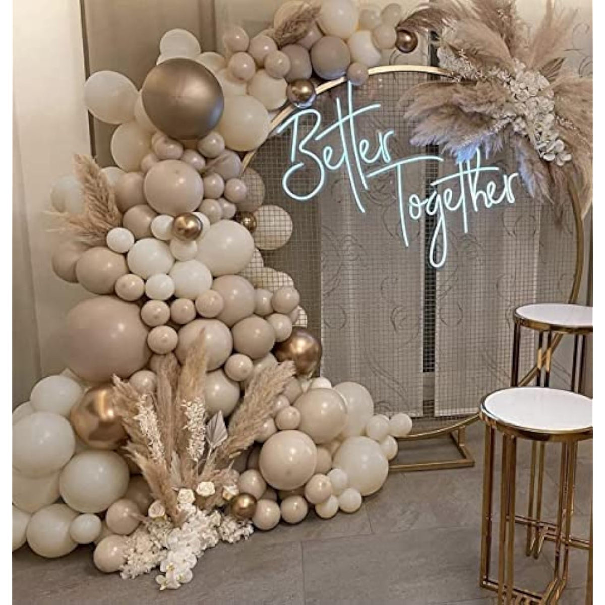 Boho Balloon Garland Kit 115PCS Beige White Sand Champagne Balloons for Party