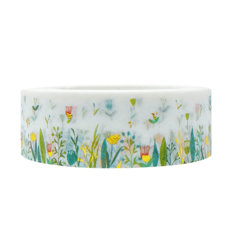 Gold And Silver Foil Washi Masking Tape, 15Mm X 10M, Petite Floral