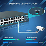24 Port Poe Switch With 2 Gigabit Ethernet Uplink Port, Unmanaged 26 Port 802.3Af/At 400W Power Poe+ Network Switch, Rackmount Plug And Play