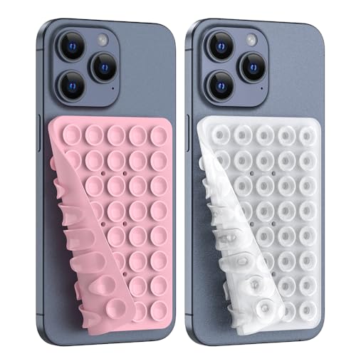 Double Sided Silicone Suction Phone Holder Mount, Silicon Accessory for iPhone and Android, Hands-Free Mirror Shower Phone Holder, TikTok Videos and