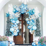 Snowflake Star Shapes Winter Holiday Theme Birthday Party Mylar Foil Christmas Decor Balloons