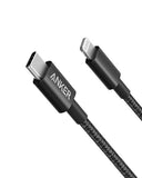 Apple MFi Certified USB C to Lightning Cable 6FT Nylon Braided Fast Charging Cord for iPhone 14 13 12 11 iPad Black