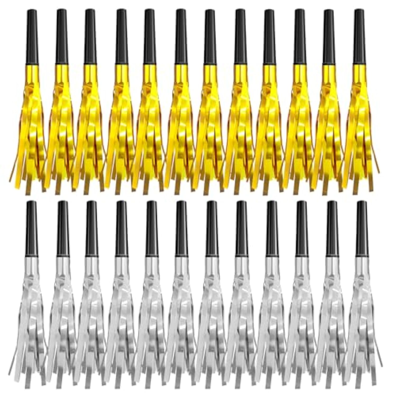 72pc New Year’s Eve 2026 Noise Makers 36 Gold 36 Silver Glitter Party Blowers