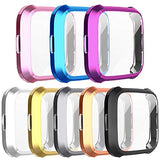 [8-Pack] Screen Protector Case Compatible with Fitbit Versa Lite,All-Around Ultra Slim Soft TPU Plated Cover Scratch-Proof Protective Bumper Shell (8