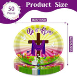 50 Count Easter He is Risen Oval Paper Plates