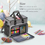 Knitting Bag, Large Yarn Storage Organizer, Crochet Bags And Totes, Yarn Bags For Crocheting, Yarn Holder Case For Knitting Needles, Crochet Hooks, Knitting Accessories, Unfinished Project, Grey.